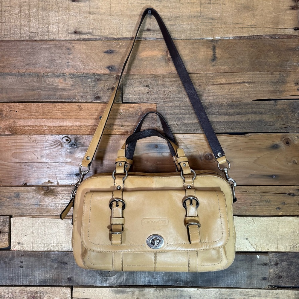 Coach Chelsea Tan Leather Purse Handbag F14017 - Picture 3 of 15